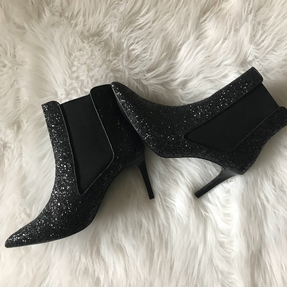 Zara Shoes - Zara Black Glitter Ankle Booties